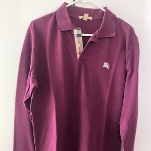 Burberry Men's Long Sleeve Logo Polo